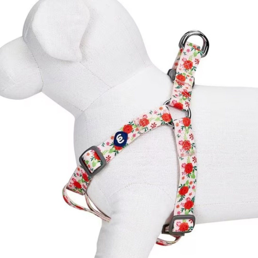 NWT Blueberry Pet floral step in harness L